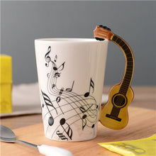 Load image into Gallery viewer, Novelty Guitar Ceramic Cup Personality Music Note Milk Juice Lemon Mug Coffee Tea Cup Home Office Drinkware Unique Gift