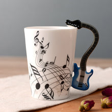 Load image into Gallery viewer, Novelty Guitar Ceramic Cup Personality Music Note Milk Juice Lemon Mug Coffee Tea Cup Home Office Drinkware Unique Gift
