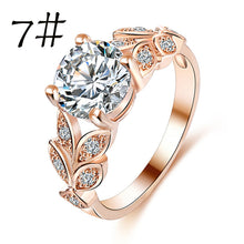 Load image into Gallery viewer, Flower Crystal Wedding Ring For Women Jewelry Accessories Rose Gold Gold Engagem