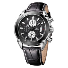Load image into Gallery viewer, Megir Branded New Fashion Man Watch Genuine Leather Band 3 Small Dials Quartz Wristwatch Analog Display Date Chronograph Black/Brown Relogio Masculino